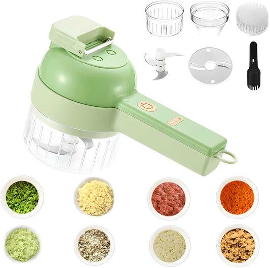 All-in-One Electric Vegetable Cutter – 4-in-1 Rechargeable Slicer for Fast Meal Prep